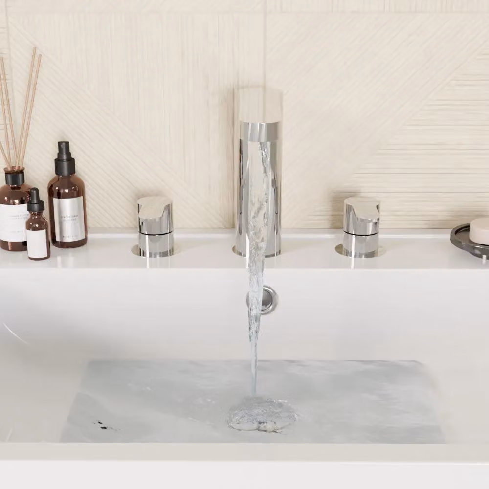 Balterley Pride Round Deck 3 Tap Hole Basin Mixer Tap with Pop Up Waste, Chrome Silver