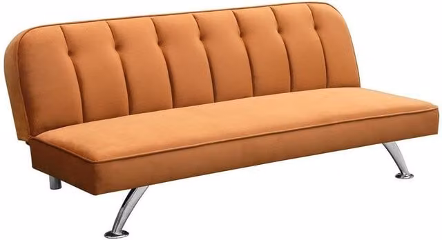 Lemon Pavilion Furniture Brighton Orange Velvet Click-Clack Sofa Bed, W180 x D85 x H76 cm – 2