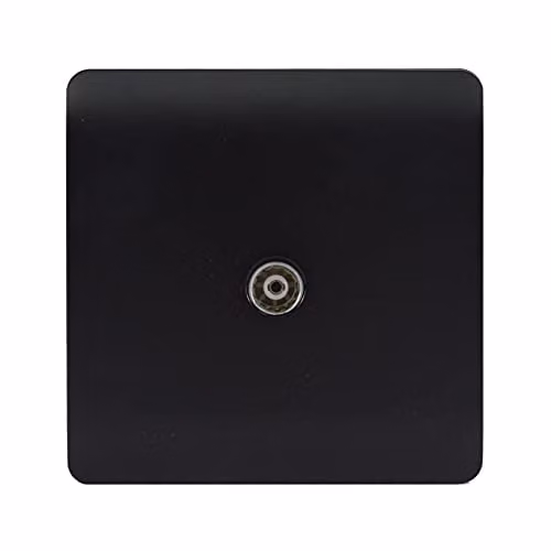 Trendi Switch 1 Gang Female Co-Axial Television Socket in Matt Black – 2