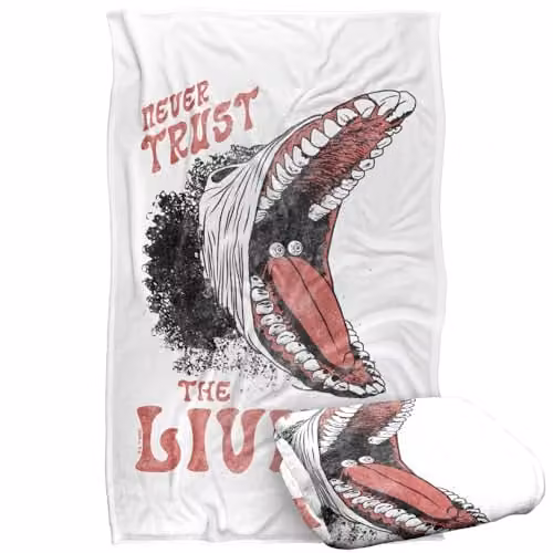 Warner Bros. Beetlejuice Never Trust The Living Silky Touch Super Soft Fleece Throw Blanket, Multicolour