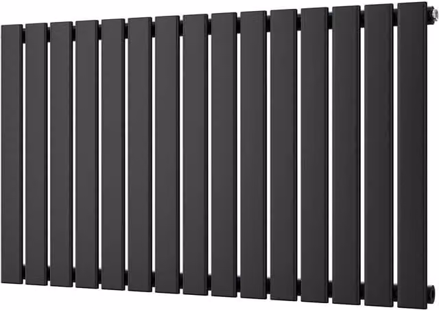 Typhoon Black Vertical Single Panel Radiator with Feet, H: 102 cm, W: 60 cm