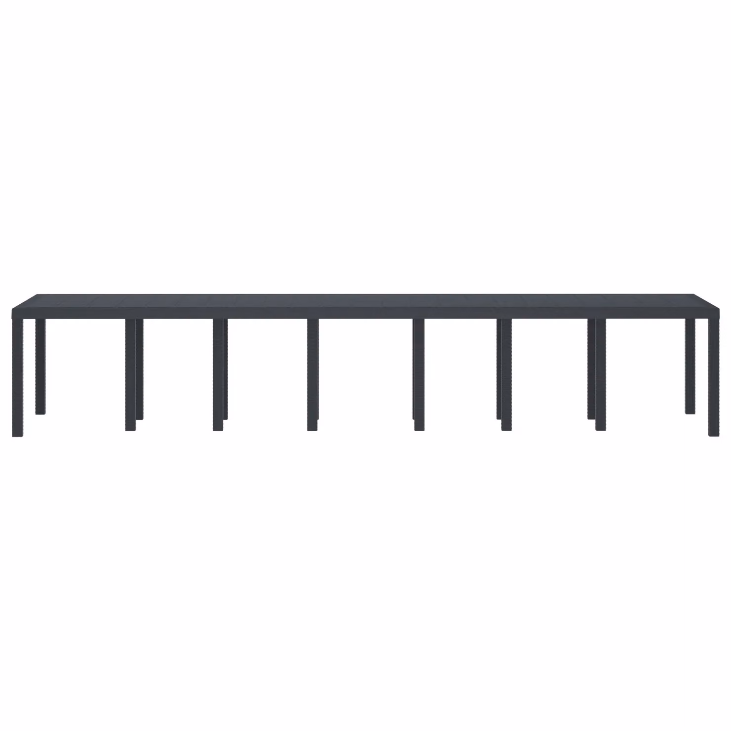Berkfield Home Anthracite Poly Rattan Garden Table W: 400 cm, D: 100 cm, H: 73 cm – 3