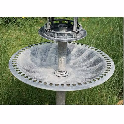 Gr8 Garden Grey Plastic Pedestal Wild Bird Bath and Solar Powered Garden Ornament – 4