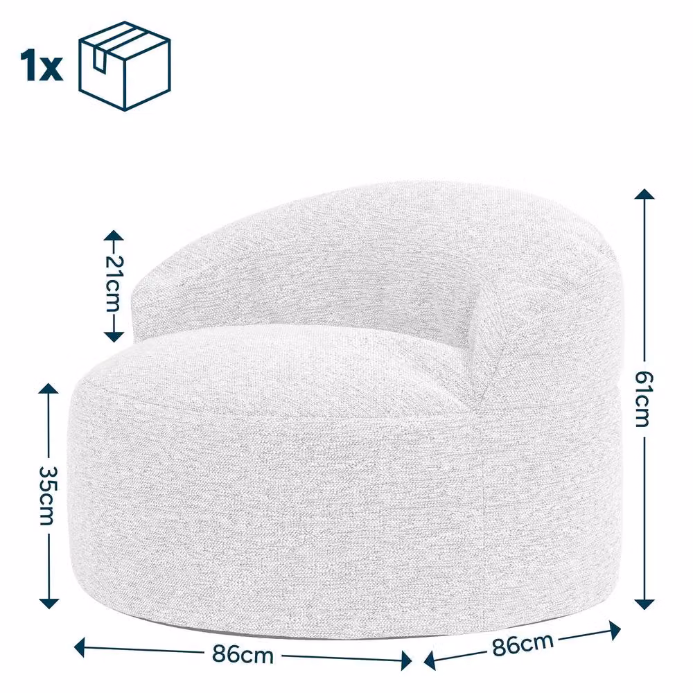 ICON Orb Accent Chair in Beige and Sand Fabric – 2