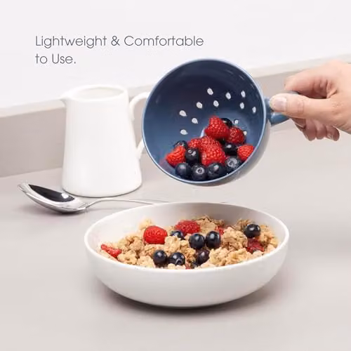 Zeal Melamine Berry Colander with Handles, Blue, Diameter: 10 cm – 3