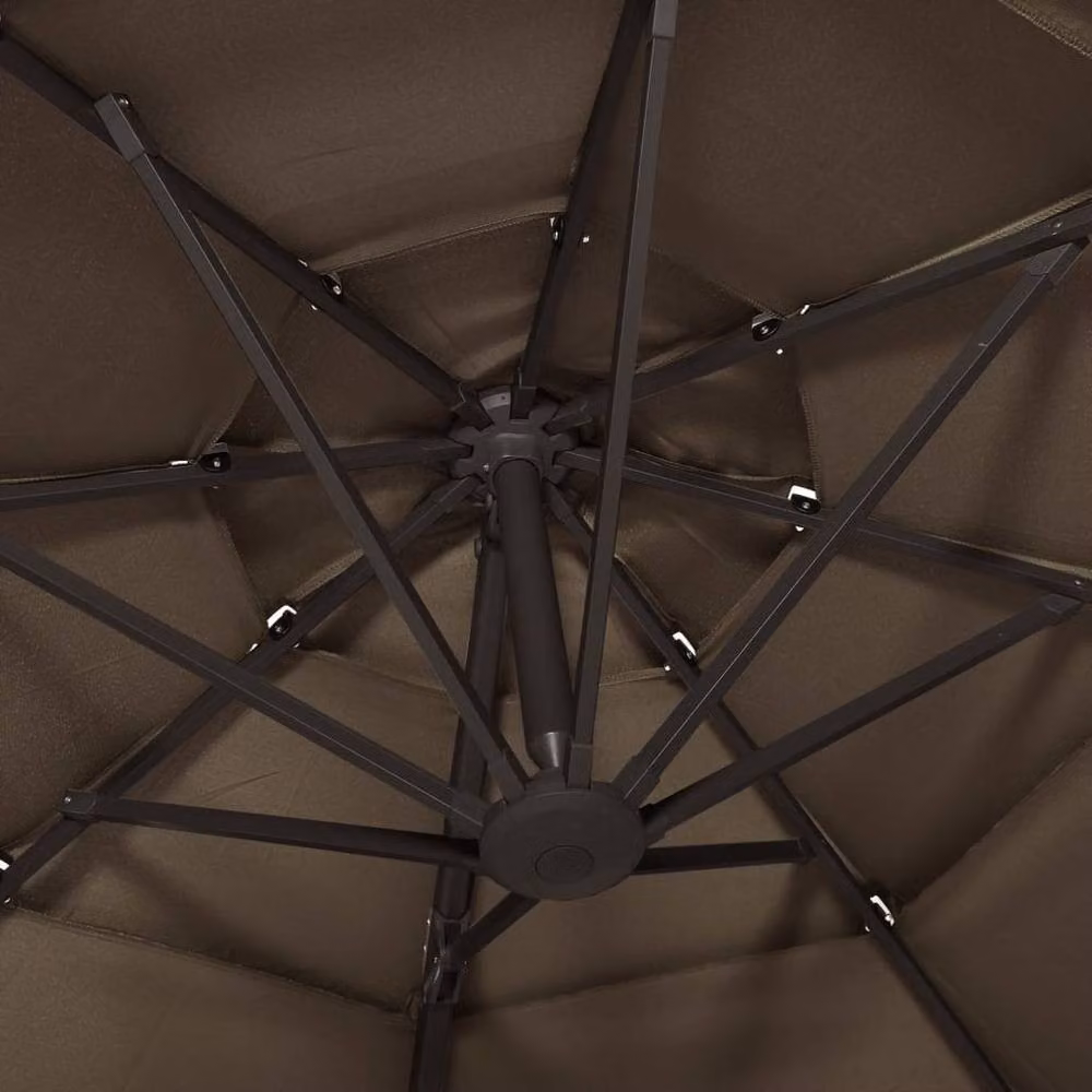 Berkfield Home 4-Tier Parasol with Aluminium Pole in Beige, W/D/H: 300 x 300 x 247 cm – 2