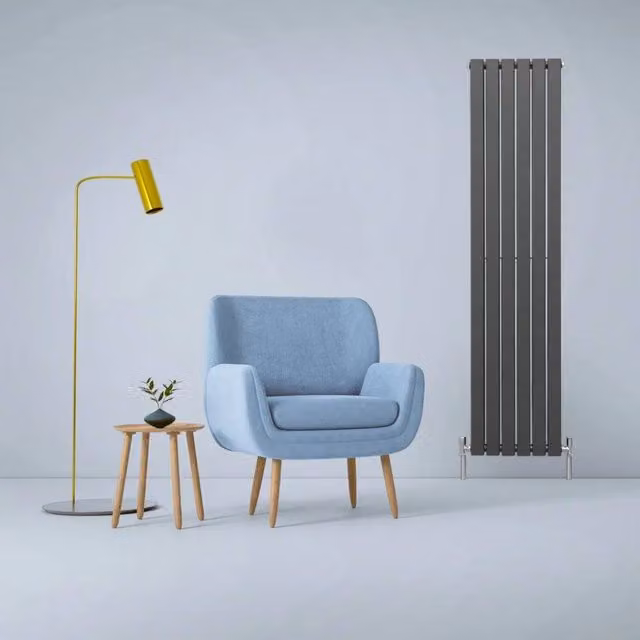 Monstershop Designer Flat Panel Steel Radiator in Anthracite Grey, H: 180 cm x W: 42 cm – 1