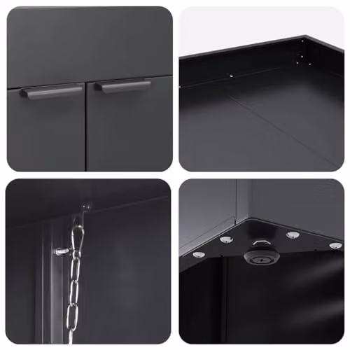 vidaXL Wheelie Bin Storage for 6 Bins, Anthracite, W: 408 cm, D: 77.5 cm, H: 121.5 cm – 4
