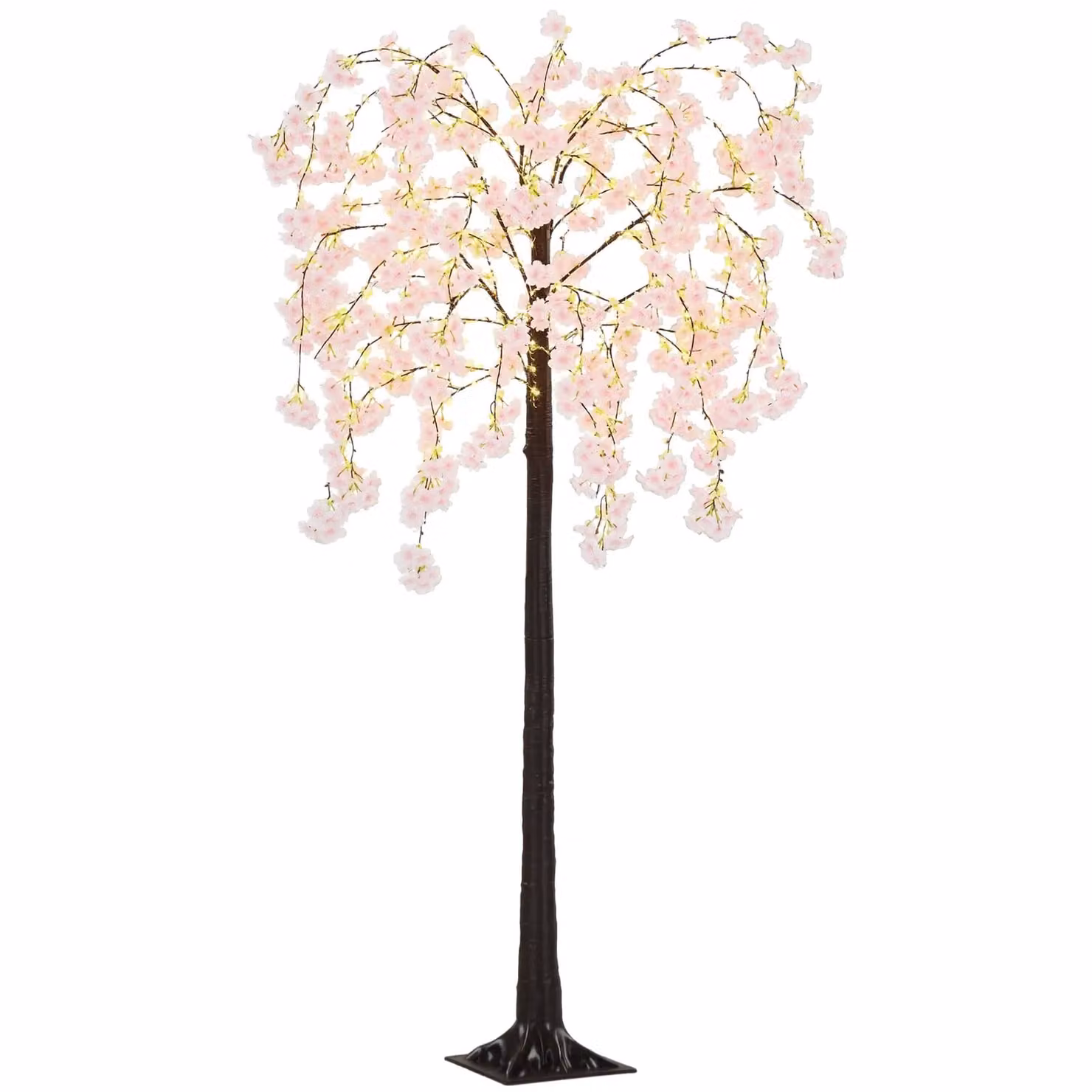 HOMCOM Pink Cherry Blossom Tree Light with 350 LED Lights, Height: 180 cm – 2