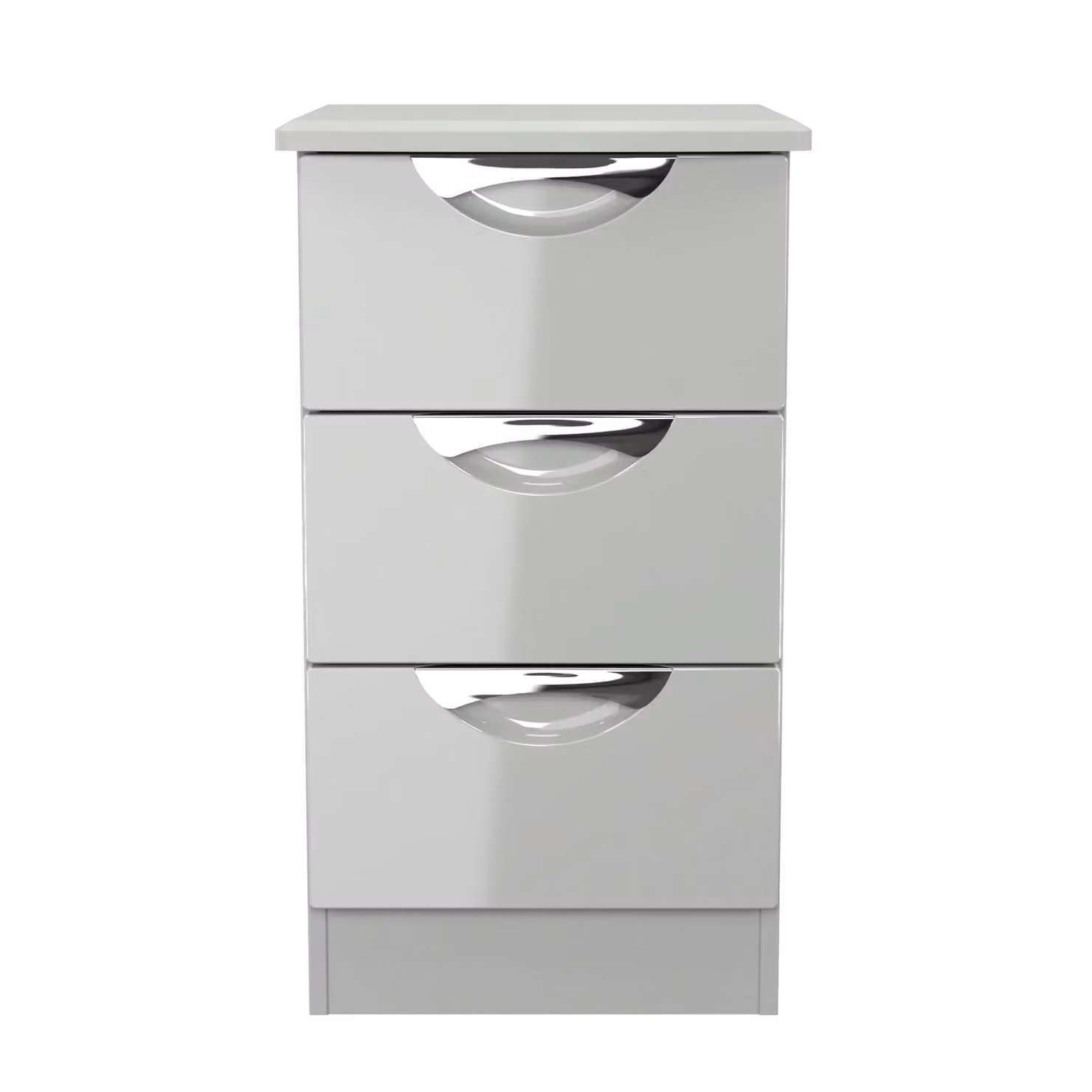 2 U Holborn 3 Drawer Bedside Cabinet in Mid Grey