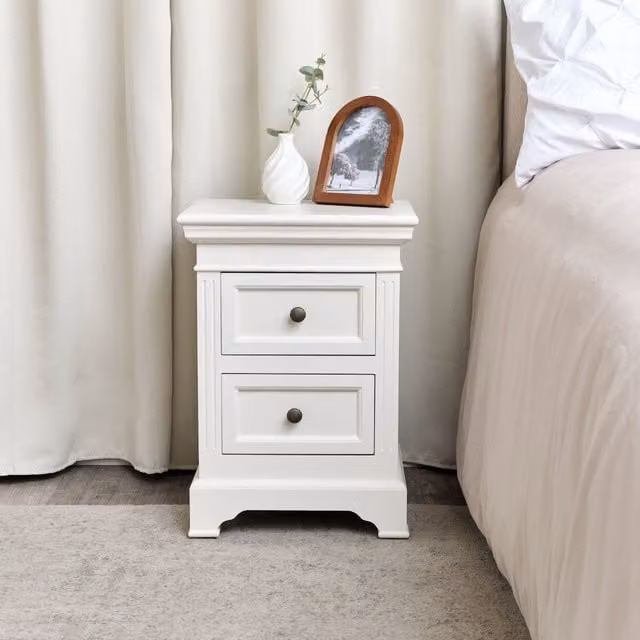 Melody Maison Daventry Ivory Two Drawer Bedside Table