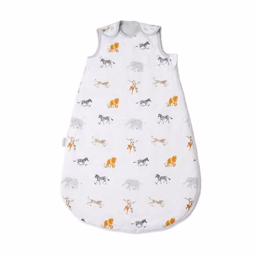 Clair de Lune Jungle Dream 2.5 Tog Baby Sleeping Bag, White, Cotton, 0-6 Months