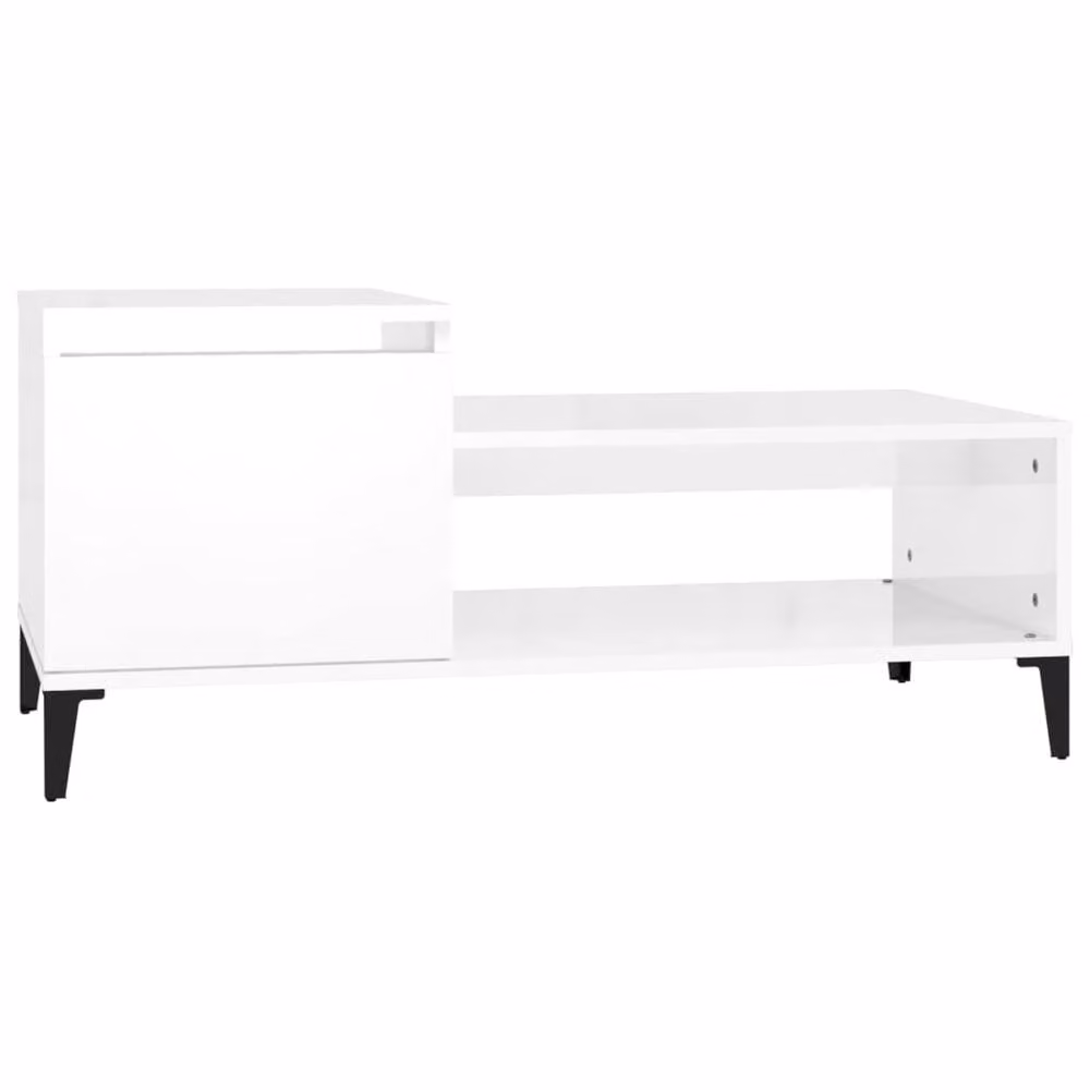Berkfield Home Modern High Gloss White Decorative Coffee Table W/D/H: 100 x 50 x 45 cm – 2