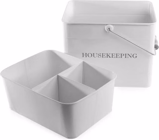 EONLION Housekeeping Storage Basket with Handles, White