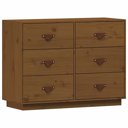 vidaXL Scandinavian Solid Wood Pine Sideboard in Brown, W/D/H: 100 x 40 x 75 cm – 1