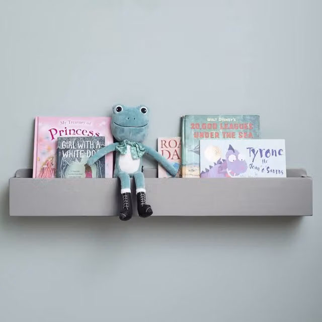 Nöa and Nani Mia Trough Floating Storage Shelf in Silk Grey