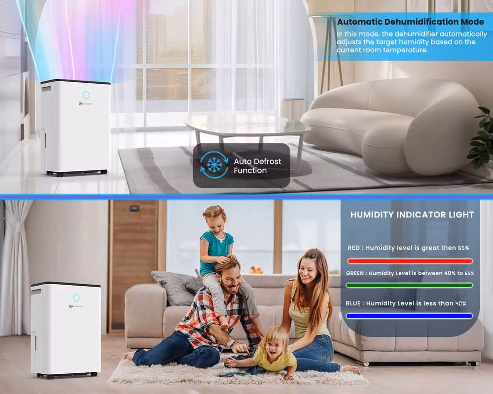 PureMate 12L/Day Dehumidifier with Automatic Humidity Sensor in White – 7