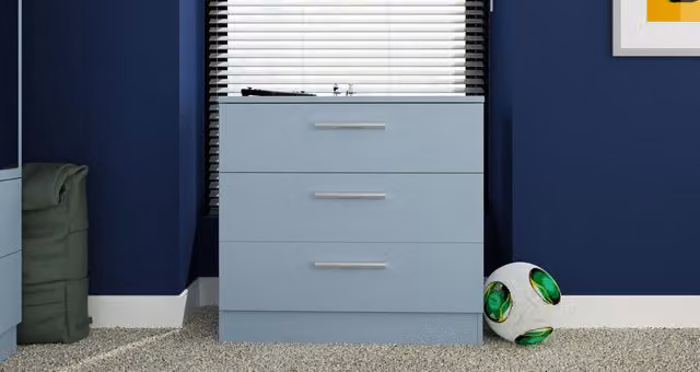 Ready Assembled 2 U Trent 3 Drawer Chest in Light Blue