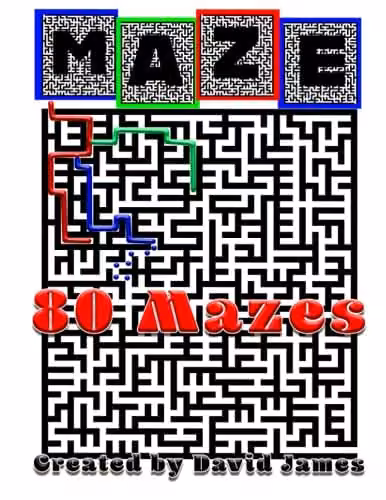 Maze Puzzle Book with 80 Large Mazes for Adults, Multicolour Paper Edition – 1