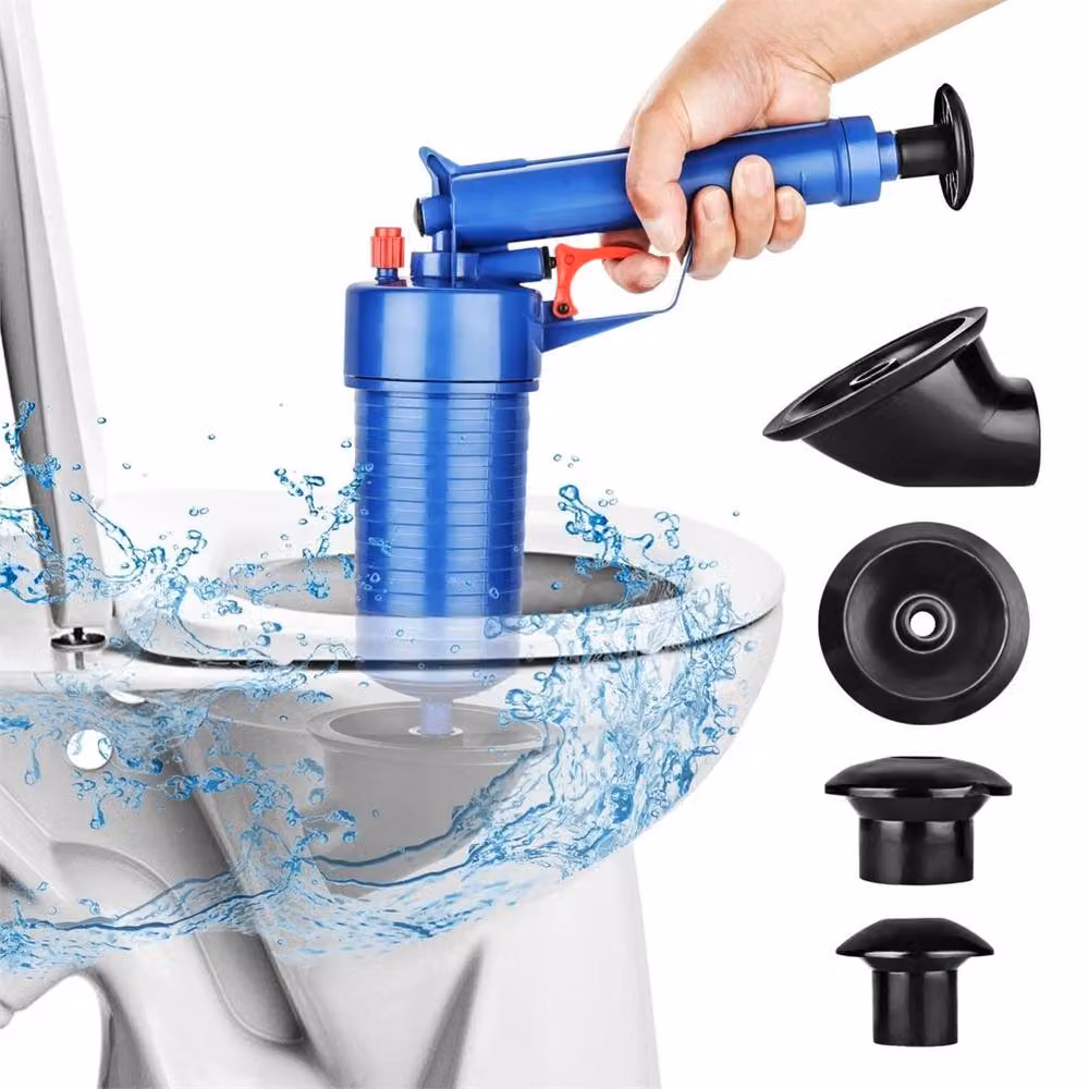 SPETLEK Toilet Plunger Air Pump Drain Blaster Sink Unblocker Set, Blue – 4