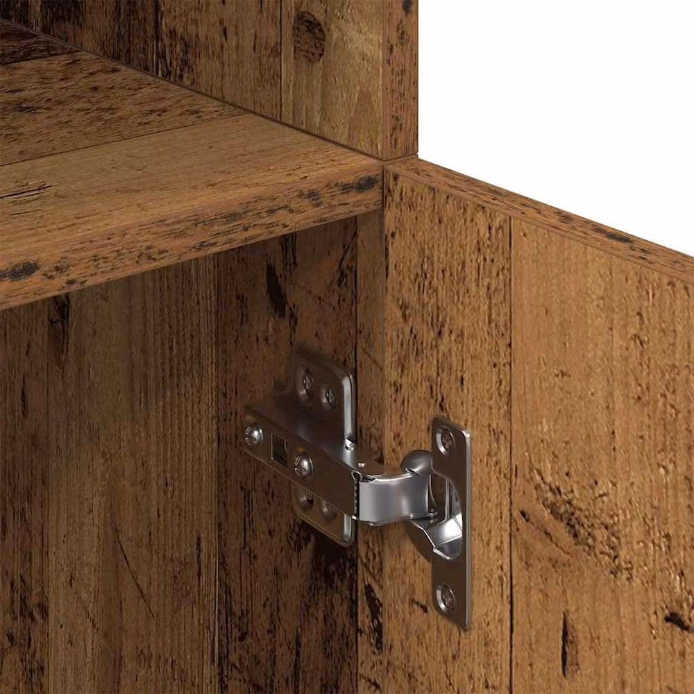 Berkfield Home Rustic Kitchen Cabinet in Brown, W/D/H: 57 x 41.5 x 131.5 cm – 4