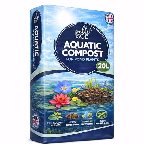 Pelle & Sol 20L Aquatic Compost with Loam and Grit for Pond Plants in Brown
