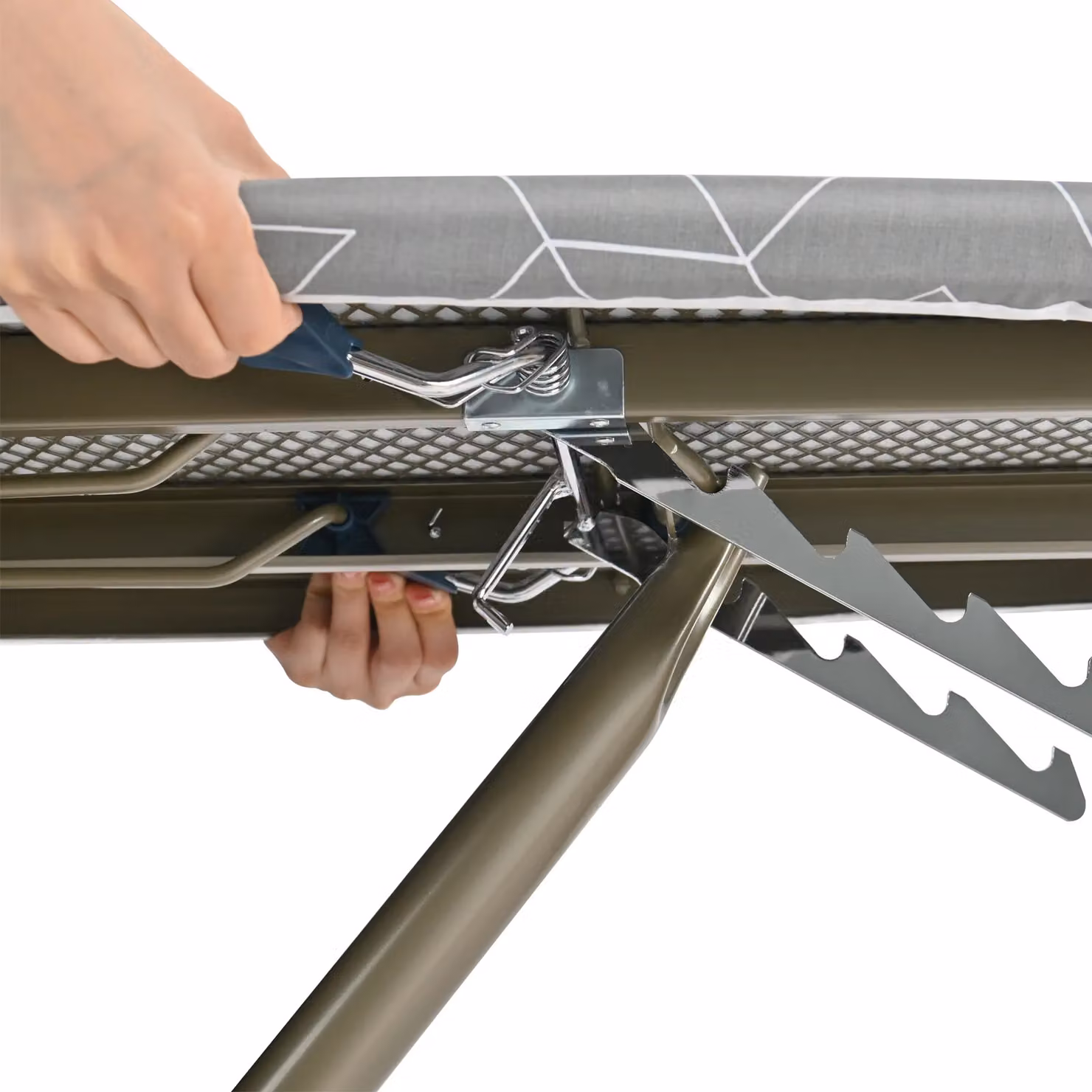 Xample Lightweight Folding Ironing Board with Adjustable Height and Iron Rest in Grey – 3