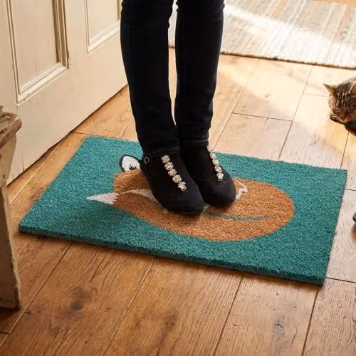 Orsina Fox Coir Doormat, Multicolour and Petrol, W: 60 cm, D: 40 cm, H: 2 cm – 5
