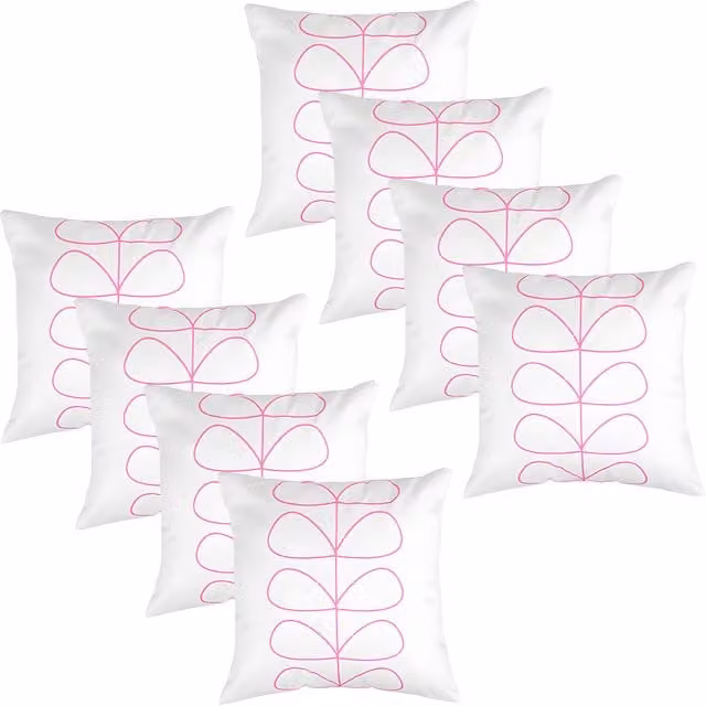 Gardenista Pink and White Striped Printed Outdoor Scatter Cushion, Square Polyester Decorative Pillow