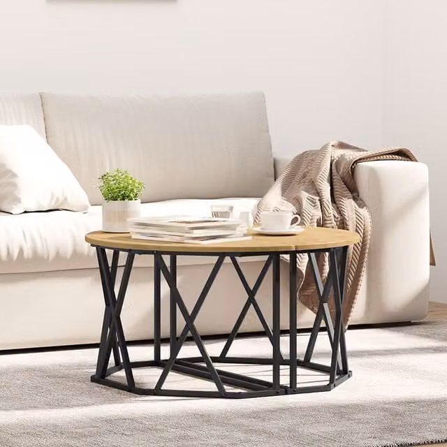 Berkfield Home Artisan Oak Coffee Table, Brown, W/D/H: 80.0 x 80.0 x 41.91 cm – 1
