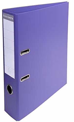 Exacompta Prem'Touch PVC Lever Arch File for A4 Documents, 2 Rings, Dark Purple, Spine Width: 7 cm, W/D/H: 32 x 29 x 7 cm – 1