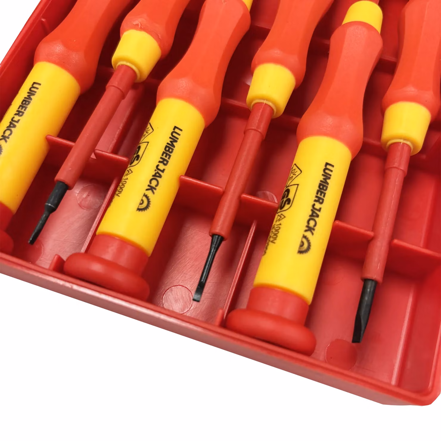 Lumberjack 6-Piece VDE Certified Insulated Precision Screwdriver Set in Red – 4