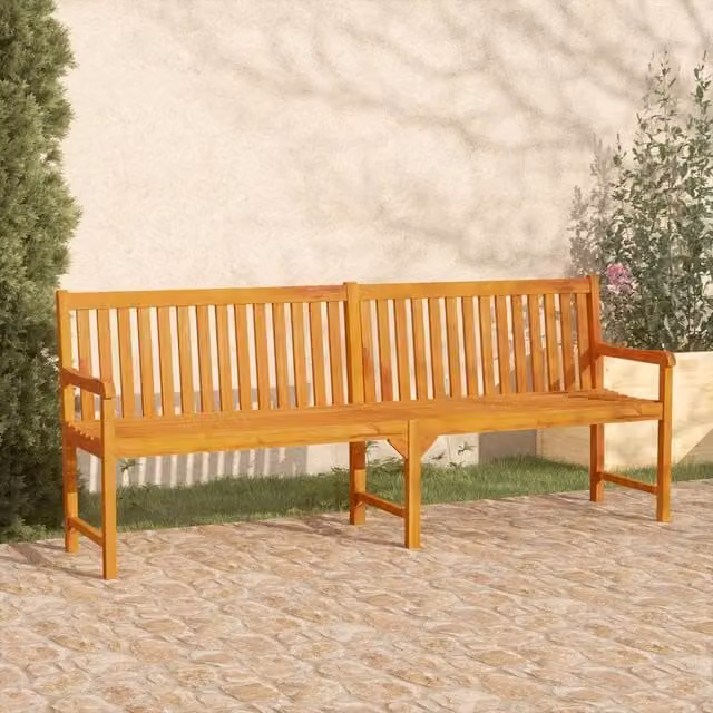Berkfield Home Classic Garden Bench in Brown Solid Oiled Acacia Wood, Width: 219 cm – 1