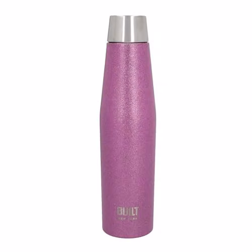 Built Apex Insulated Stainless Steel Water Bottle with Leakproof Perfect Seal Lid, Purple Glitter, 540 ml – 1