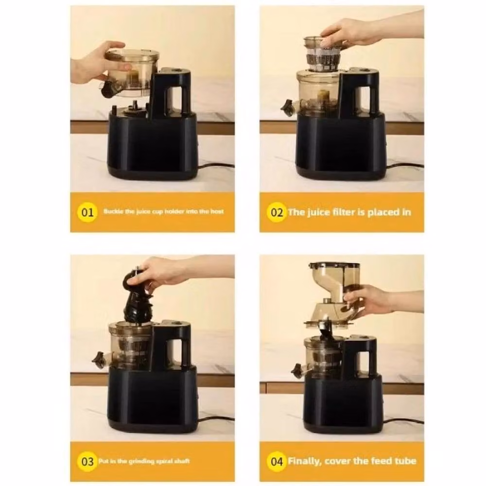 NESTLUNE Slow Juicer Electric Fruit Squeezer in Black – 4