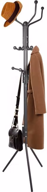 Harbour Housewares Black Metal Free-Standing Coat Rack with 12 Hooks and Umbrella Holder, Height: 182 cm – 3