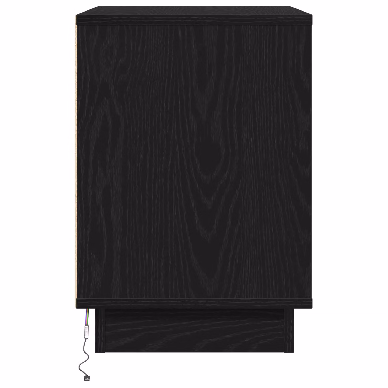 Berkfield Home Modern Black Oak Bedside Cabinet with Integrated LED Lighting W/D/H: 50 x 34 x 50 cm – 4