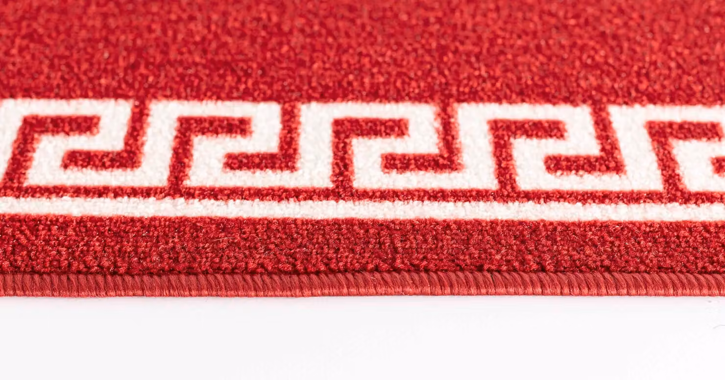 Desire Rugs Greek Key Design Non-Slip Washable Doormat, Red and White, W: 57 cm, L: 90 cm – 3