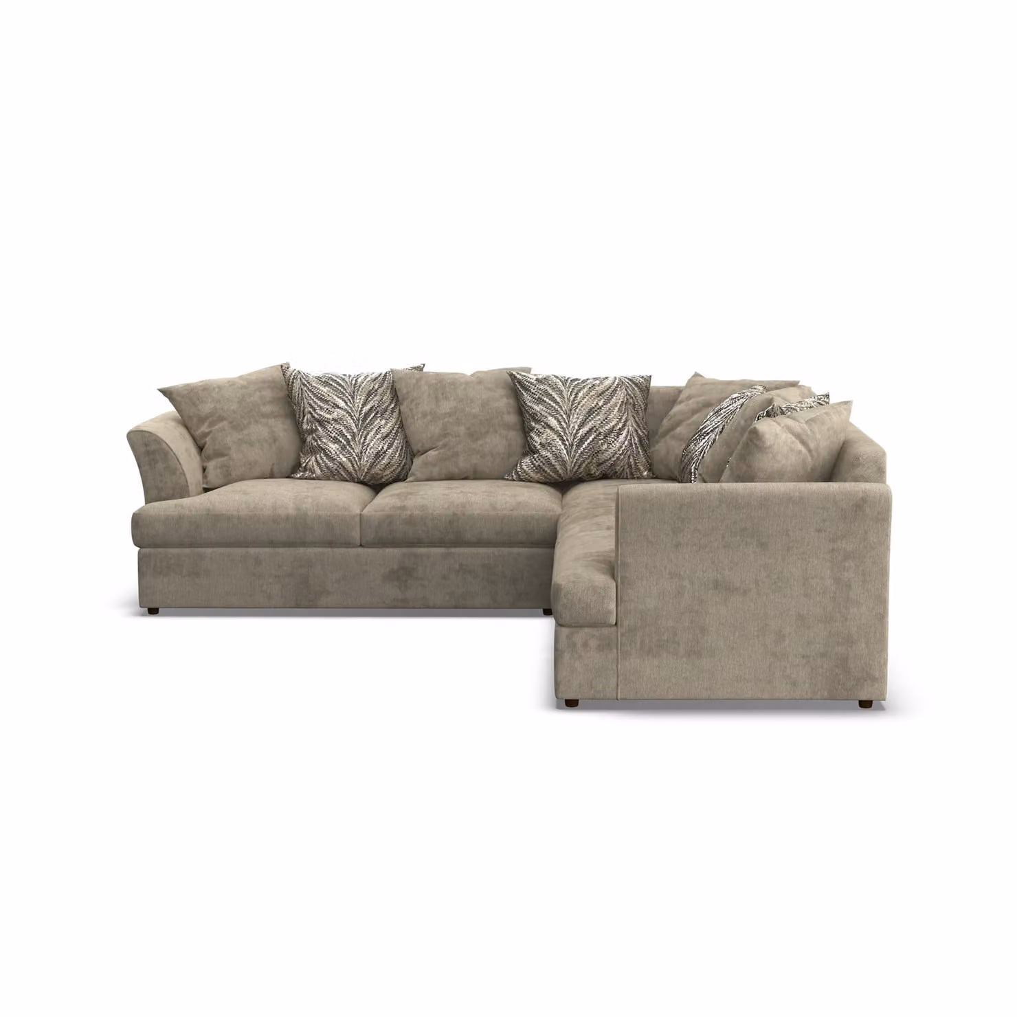 Furnishings For Less UK Mellors 5 Seater L Shaped Corner Sofa in Pewter Grey or Stone Beige Chenille Fabric with Scatter Cushions – 2