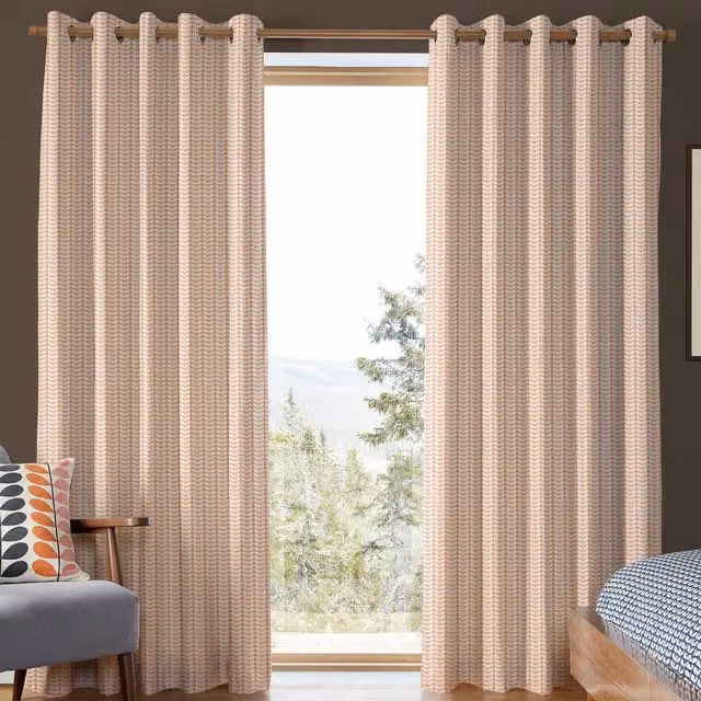 Orla Kiely Tiny Stem Made to Measure Blackout Cotton Eyelet Curtains in Pink