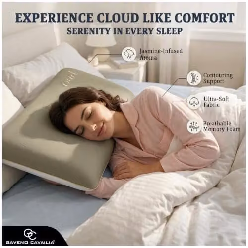 Gaveno Cavailia Oud Scent Infused Memory Foam Pillow in Brown, W/D/H: 60 x 40 x 13 cm – 4