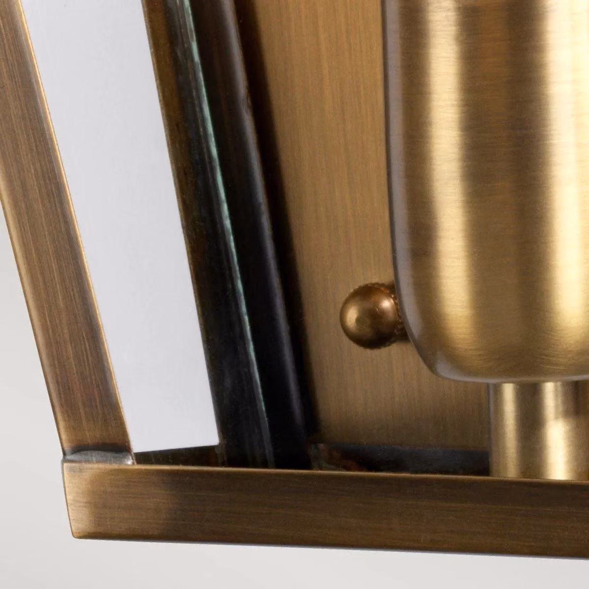 Netlighting St James Outdoor Wall Lantern Light in Solid Brass and Yellow Glass, IP44, E27 – 3