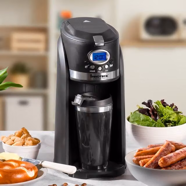Innoteck Digital 2 in 1 Bean To Mug Coffee Maker with Timer, Black