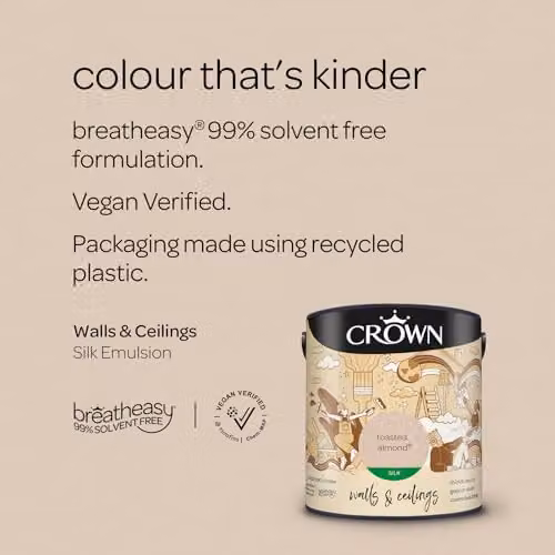 Crown Silk Solvent Free Water Based Emulsion in Toasted Almond Beige, 2.5 l – 2