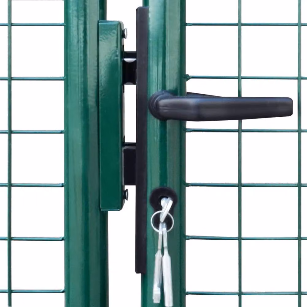 Berkfield Home Green Mesh Galvanised Steel Swing Garden Gate W: 415 cm, H: 200 cm – 2