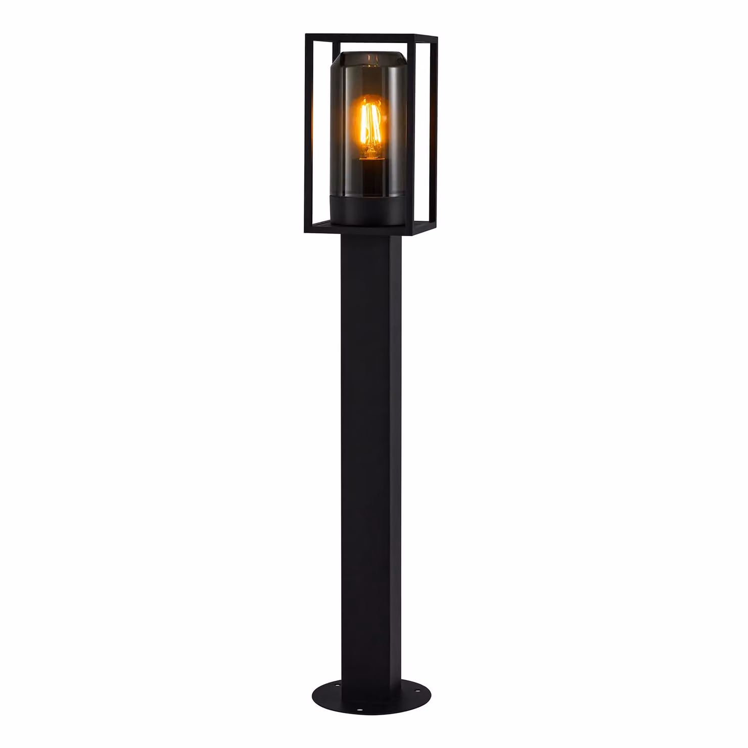 Nordlux Griffin Modern Black Metal Outdoor Post Light with Glass, E27, IP44 – 2
