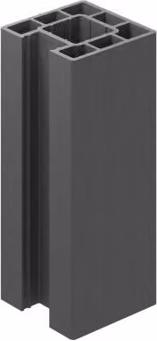 Ecoscape WPC Rectangular Composite Fencing End Post, Graphite Grey, W: 12.5 cm, H: 300 cm