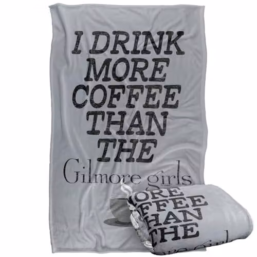 Warner Bros. Gilmore Girls More Coffee Super Soft Silky Touch Fleece Throw Blanket, W 91 cm x D 147 cm