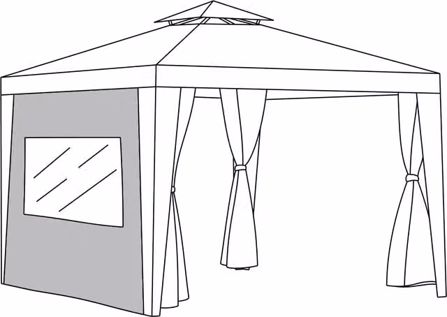 Gardenista Replacement Garden Gazebo Side Panels with Window in Grey Polyester