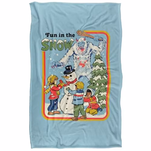 Steven Rhodes Fun In The Snow Super Soft Fleece Throw Blanket, Multicolour, W/D/H: 91 x 147 cm – 4